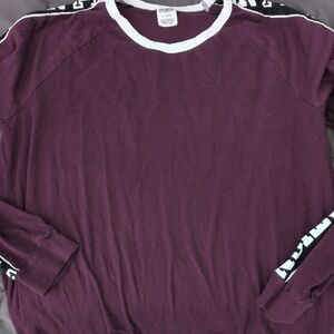 PINK Victoria's Secret Plum Top with White Trim